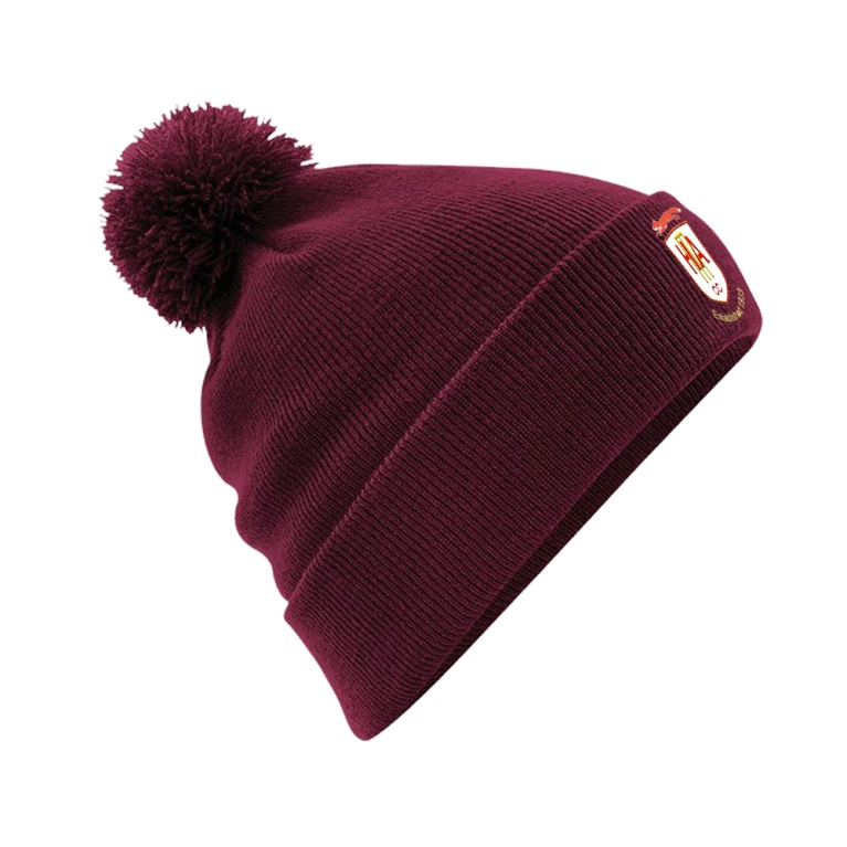 HINCKLEY AMATEURS CC Original Pom Pom Beanie : Maroon